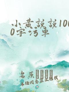 小黄说说1000字污车