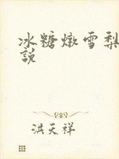 冰糖炖雪梨 小说