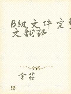 B级文件完整中文翻译