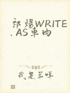 祁炀WRITE. AS车肉