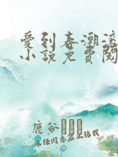 爱到春潮滚滚来小说免费阅读