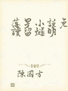 落星小说免费阅读留燧明