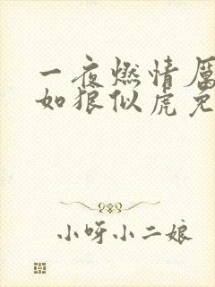 一夜燃情厉先生如狼似虎免费阅读