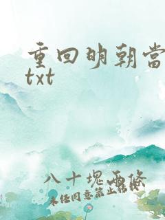 重回明朝当皇帝txt