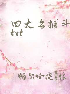 四大名捕斗将军txt