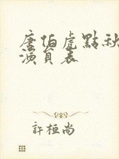 唐伯虎点秋香2演员表