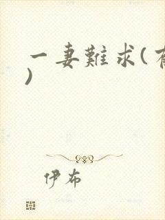 一妻难求(有肉)