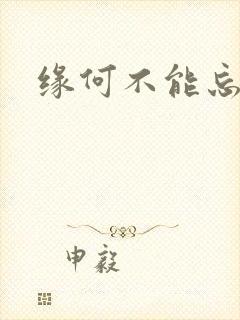 缘何不能忘记你