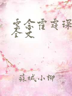 云念霍霆琛小说全文