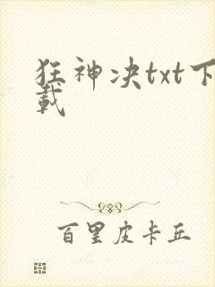 狂神决txt下载