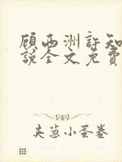 顾西洲许知意小说全文免费阅读