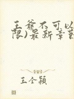 王爷不可以!(限)最新章节