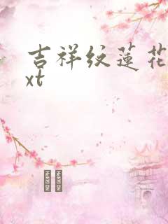 吉祥纹莲花楼txt