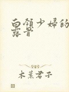 白领少妇的寂寞露骨