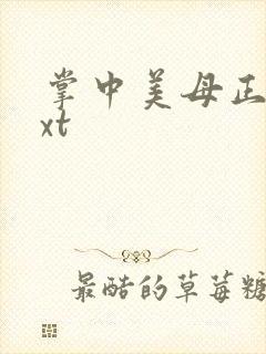 掌中美母正版txt