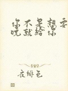 你不是想要吗今晚就给你