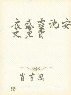 夜盛霆沈安然全文免费