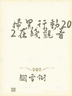 扫黑行动2022在线观看