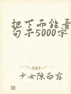 把下面能看湿的句子5000字