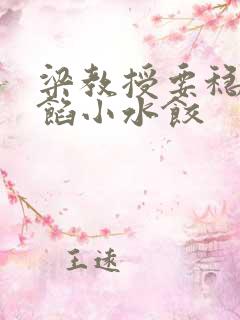 梁教授要稳住肉馅小水饺