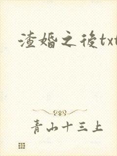 渣婚之后txt
