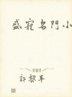 盛宠名门小夫人