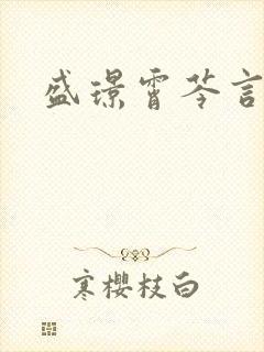 盛璟霄芩言小说