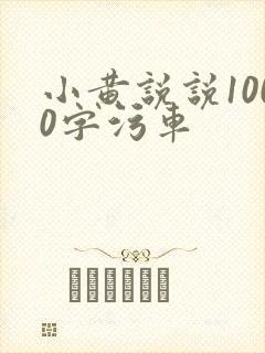 小黄说说1000字污车