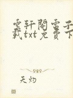 云轩阁电子书下载txt免费下载