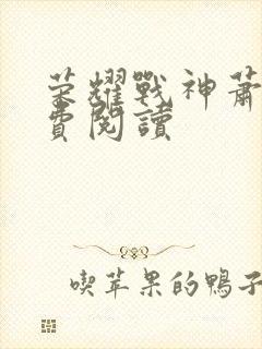 荣耀战神萧尘免费阅读