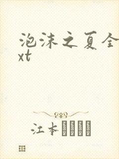 泡沫之夏全集txt