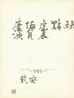 唐伯虎点秋香2演员表