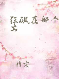 狂飙在哪个台播出