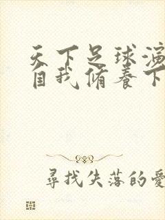 天下足球演员的自我修养下