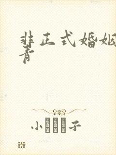 非正式婚姻雾里青