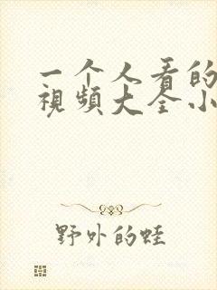 一个人看的免费视频大全小说