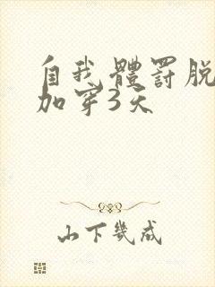 自我体罚脱一次加穿3天