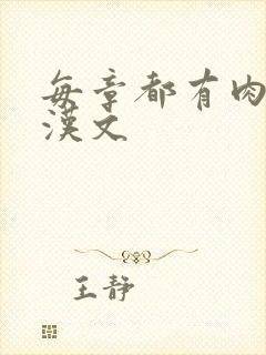 每章都有肉的糙汉文