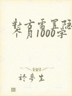 对方处置隐私一个月1000字