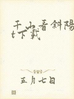 千山看斜阳txt下载