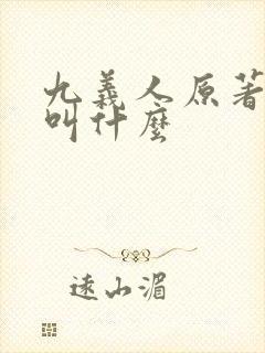 九义人原著小说叫什么