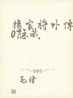 杨家将外传2.0隐藏