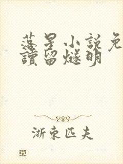 落星小说免费阅读留燧明