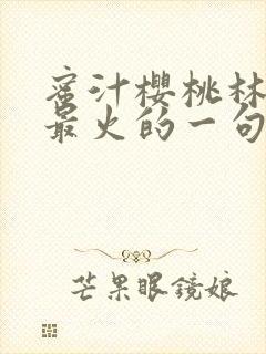 蜜汁樱桃林妙妙最火的一句