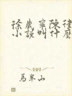 徐岁宁陈律什么小说叫什么名字