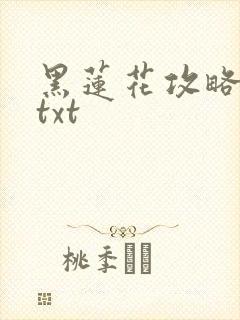 黑莲花攻略手册txt