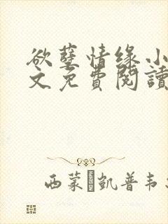 欲孽情缘小说全文免费阅读