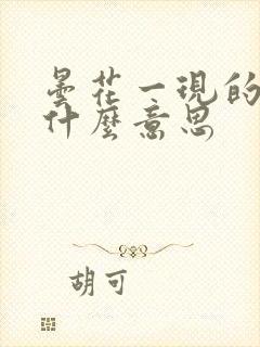 昙花一现的现是什么意思