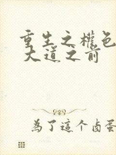 重生之权色巅峰 大道之前