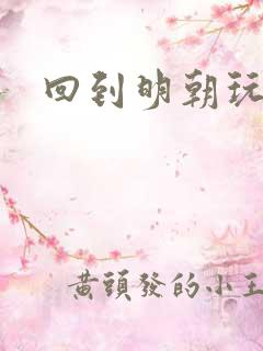 回到明朝玩网游